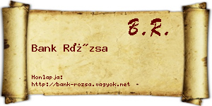 Bank Rózsa névjegykártya