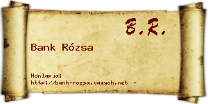 Bank Rózsa névjegykártya