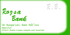 rozsa bank business card
